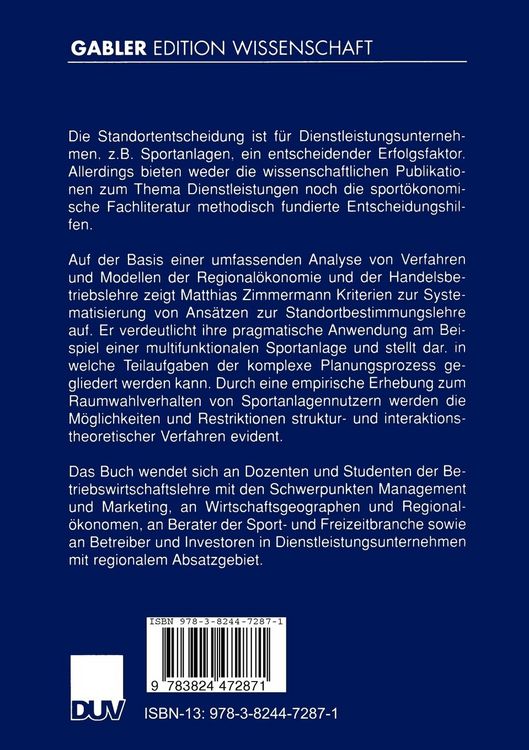 Produktbild: Standortplanung f&uuml;r Dienstleistungsunternehmen