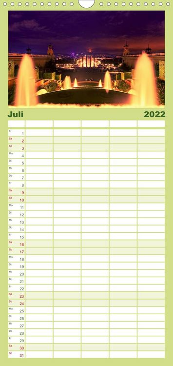 Produktbild: Familienplaner Barcelona - Stadtansichten (Wandkalender 2022 , 21 cm x 45 cm, hoch)