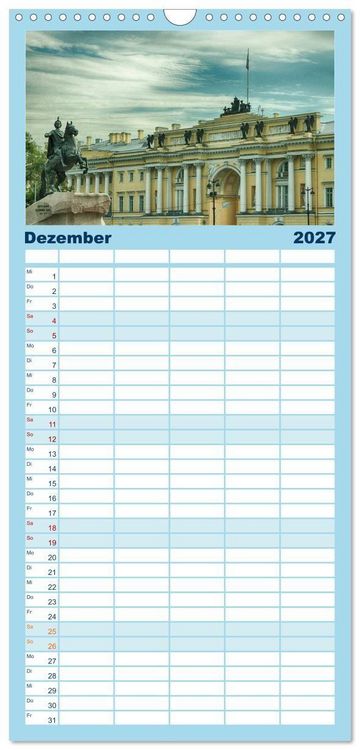 Produktbild: Familienplaner 2027 - Sankt Petersburg - "Venedig des Nordens" mit 5 Spalten (Wandkalender, 21 x 45 cm) CALVENDO