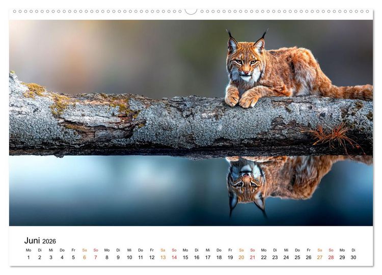 Produktbild: Luchse - die Stimme der Wildnis (hochwertiger Premium Wandkalender 2026 DIN A2 quer), Kunstdruck in Hochglanz
