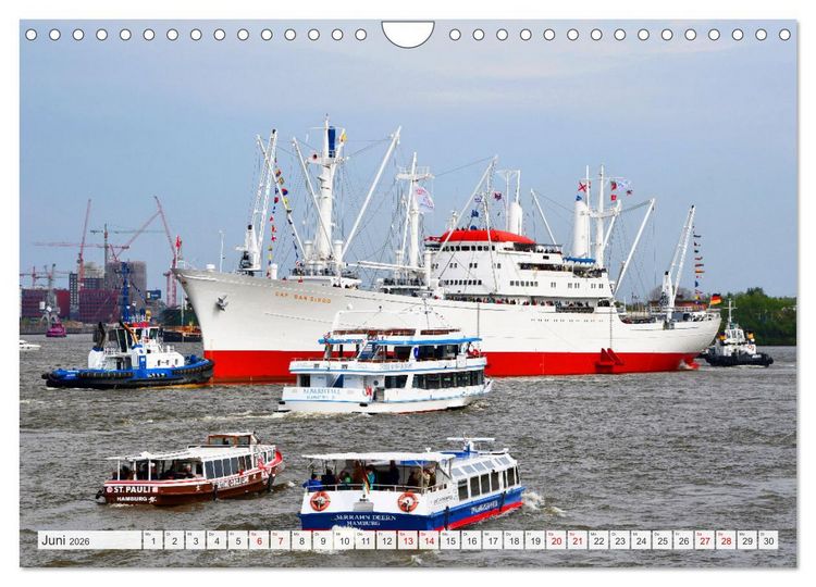 Produktbild: Hamburg mit Hafengeburtstag (Wandkalender 2026 DIN A4 quer), CALVENDO Monatskalender