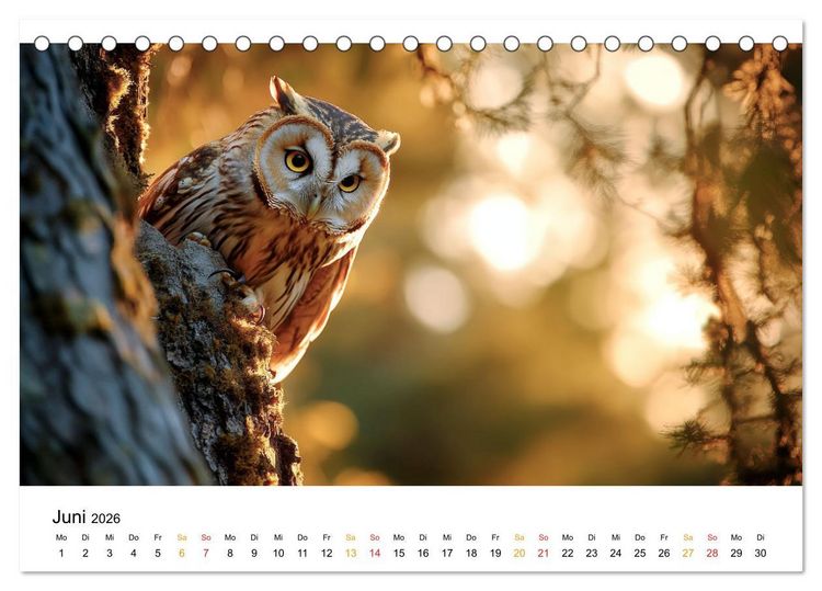 Produktbild: Im Reich der Eulen (Tischkalender 2026 DIN A5 quer), CALVENDO Monatskalender