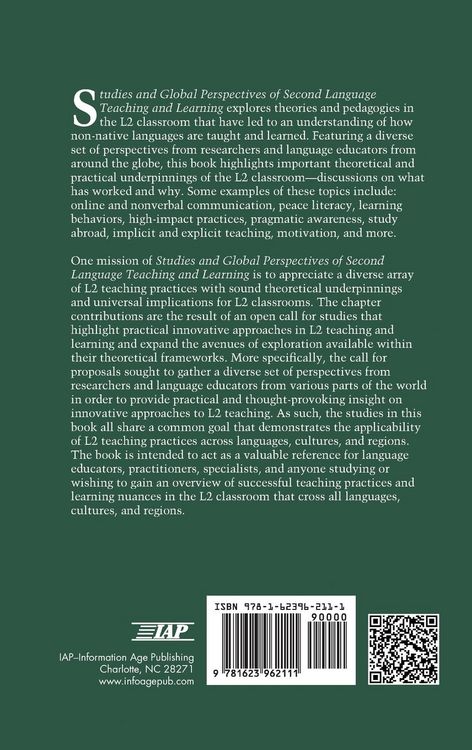 Produktbild: Studies and Global Perspectives of Second Language Teaching and Learning (Hc)