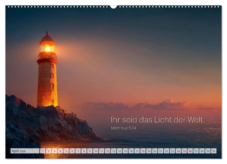 Produktbild: Psalmen und Bibelverse - Himmlische Botschaften (hochwertiger Premium Wandkalender 2026 DIN A2 quer), Kunstdruck in Hochglanz