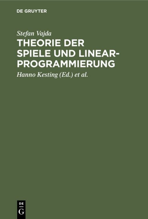 Produktbild: Theorie der Spiele und Linearprogrammierung
