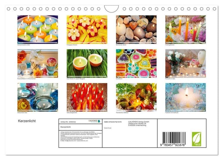 Produktbild: Kerzenlicht (Wandkalender 2026 DIN A4 quer), CALVENDO Monatskalender