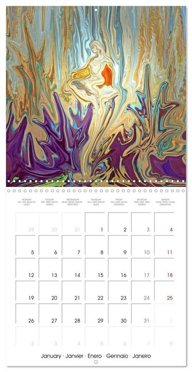 Produktbild: Des r&ecirc;ves f&eacute;eriques - Peinture digitale (Calendrier mural carr&eacute; 2026 30x30 cm) Calendrier double avec une page pour vos prises de notes