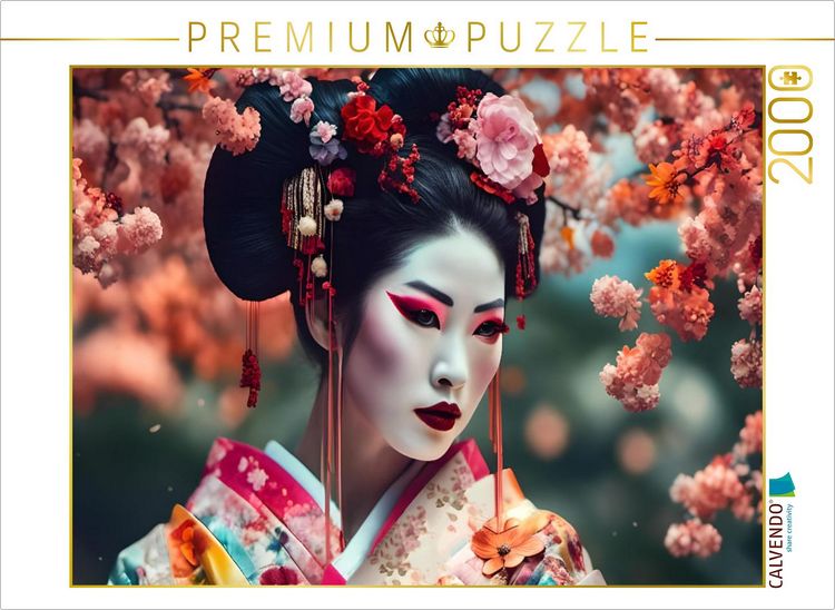Produktbild: CALVENDO Puzzle Geisha mit buntem Gewand | 2000 Teile Lege-Gr&ouml;&szlig;e 90x67cm Foto-Puzzle f&uuml;r gl&uuml;ckliche Stunden