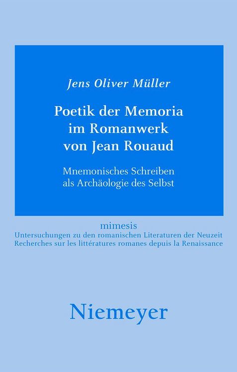 Produktbild: Poetik der Memoria im Romanwerk von Jean Rouaud