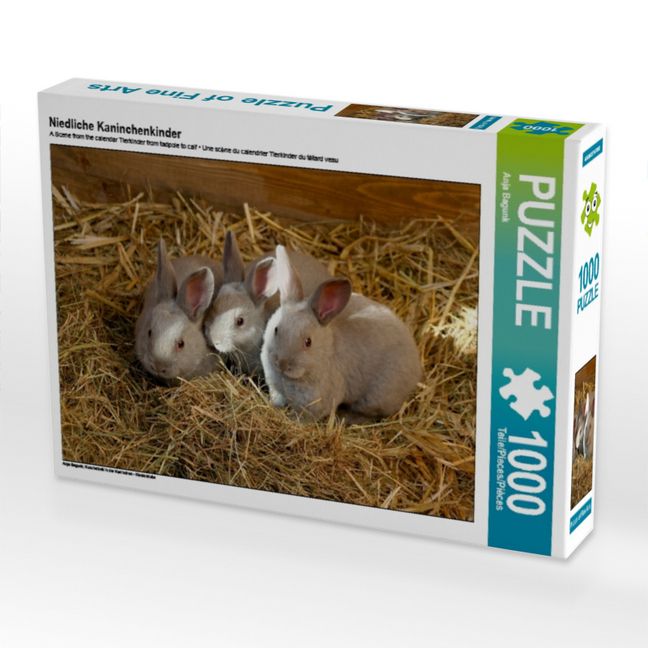 Produktbild: CALVENDO Puzzle Niedliche Kaninchenkinder | 1000 Teile Lege-Gr&ouml;&szlig;e 64x48cm Foto-Puzzle f&uuml;r gl&uuml;ckliche Stunden