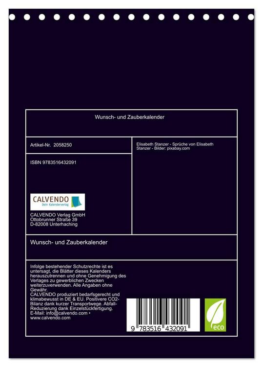 Produktbild: Wunsch- und Zauberkalender (Tischkalender 2026 DIN A5 hoch), CALVENDO Monatskalender