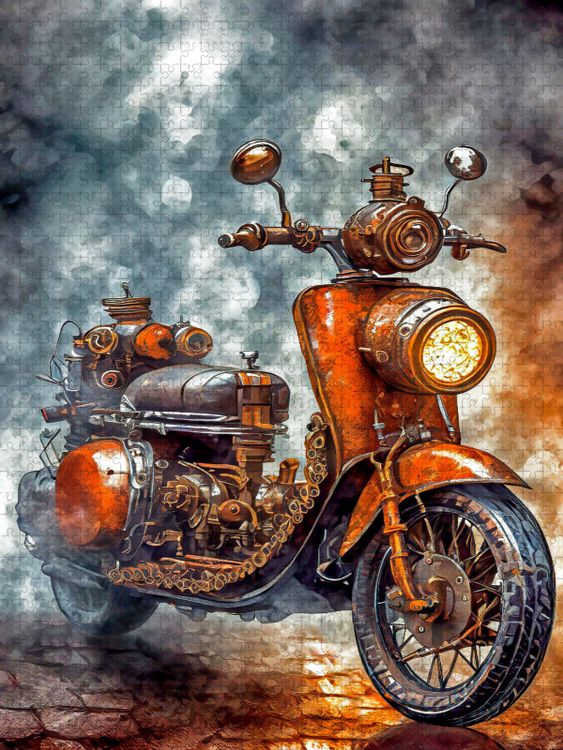 Produktbild: CALVENDO Puzzle Motorroller | 1000 Teile Lege-Gr&ouml;&szlig;e 64x48cm Foto-Puzzle f&uuml;r gl&uuml;ckliche Stunden