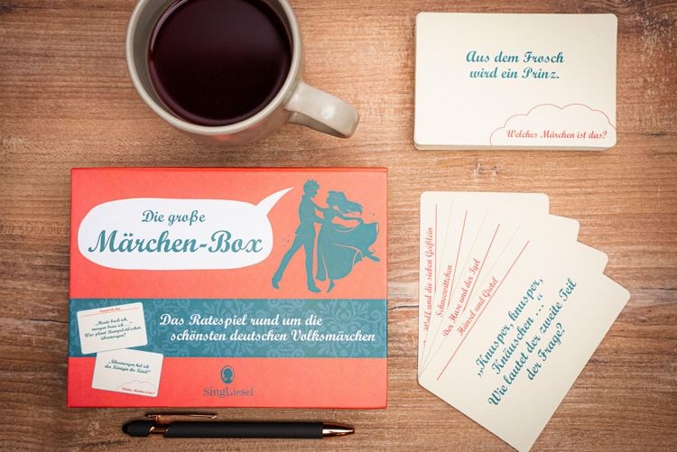 Produktbild: Die gro&szlig;e M&auml;rchen-Quiz-Box f&uuml;r Senioren. Das Spiel rund um bekannte M&auml;rchen f&uuml;r Senioren. Auch mit Demenz. Spiele Box mit 100 Karten.
