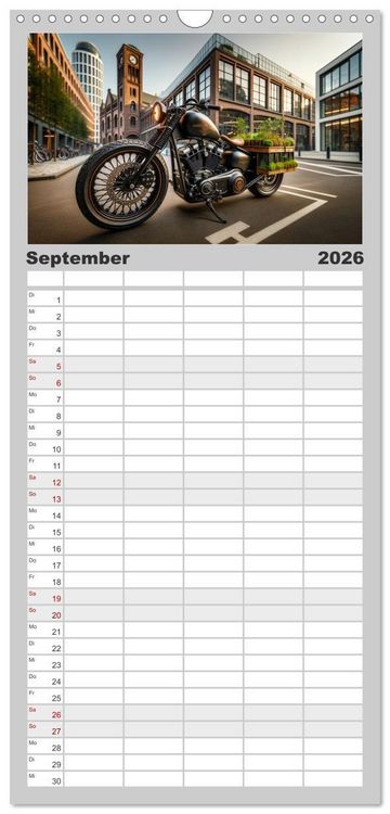 Produktbild: Familienplaner 2026 - Custom Dreams - Showbike Wonders mit 5 Spalten (Wandkalender, 21 x 45 cm) CALVENDO