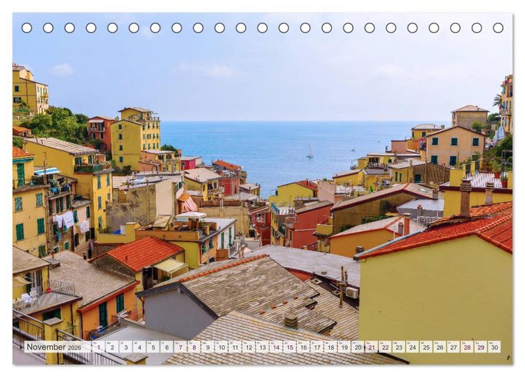 Produktbild: Cinque Terre - F&uuml;nf malerische D&ouml;rfer an der ligurischen K&uuml;ste (Tischkalender 2026 DIN A5 quer), CALVENDO Monatskalender