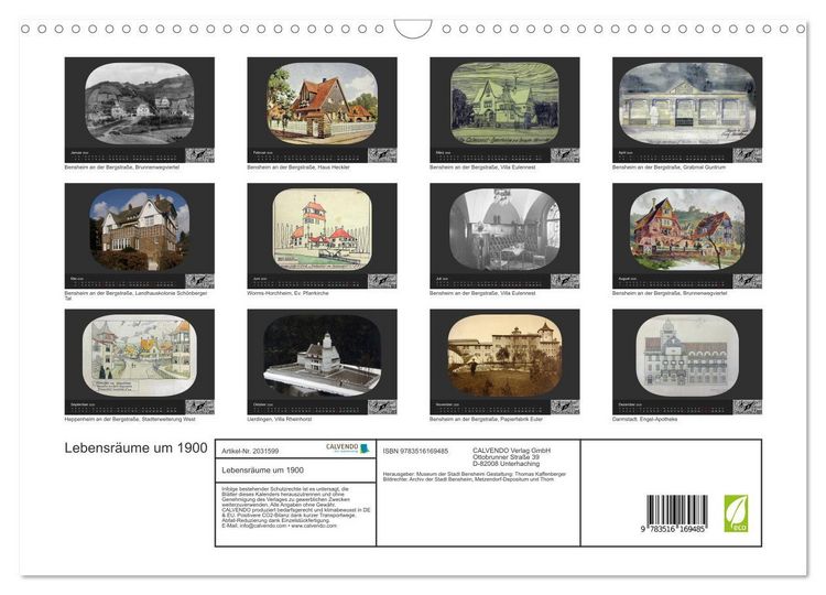 Produktbild: Lebensr&auml;ume um 1900 (Wandkalender 2026 DIN A3 quer), CALVENDO Monatskalender
