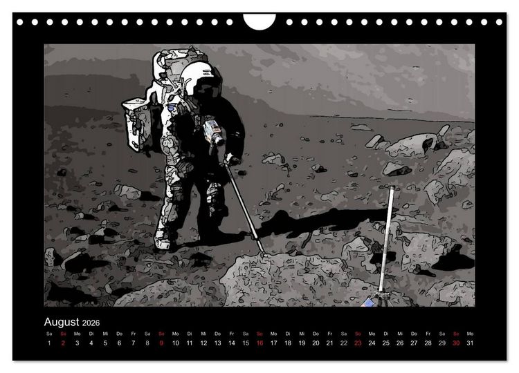 Produktbild: Landing On The Moon Like A Cartoon (Wandkalender 2026 DIN A4 quer), CALVENDO Monatskalender