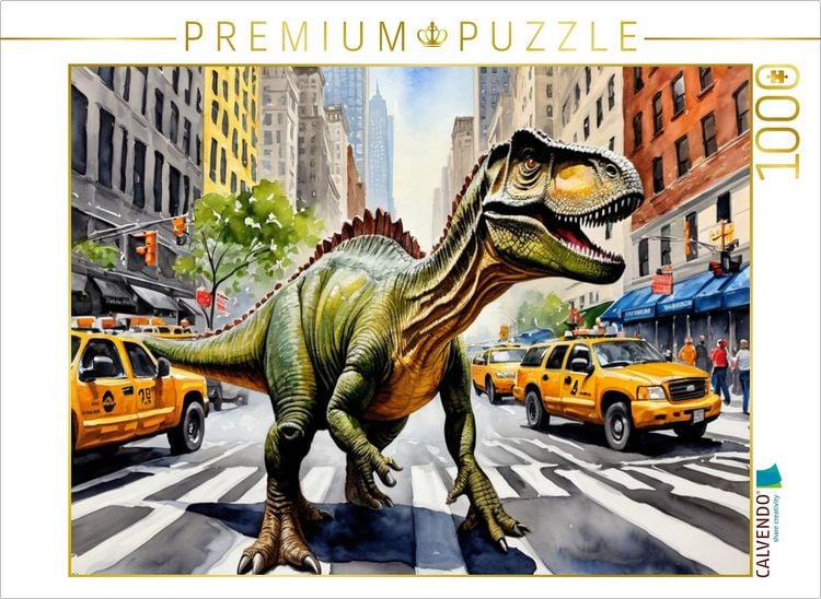 Produktbild: CALVENDO Puzzle Tyrannus Saurus in New York | 1000 Teile Lege-Gr&ouml;&szlig;e 64x48cm Foto-Puzzle f&uuml;r gl&uuml;ckliche Stunden