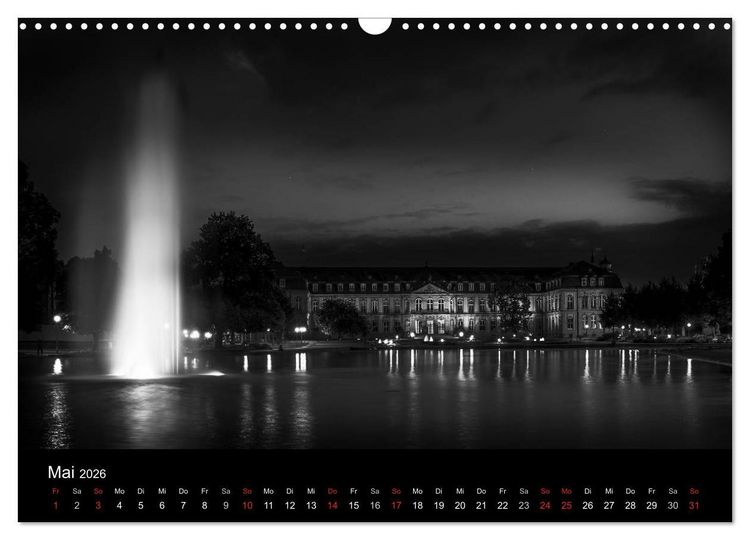 Produktbild: Stuttgart bei Nacht (Wandkalender 2026 DIN A3 quer), CALVENDO Monatskalender