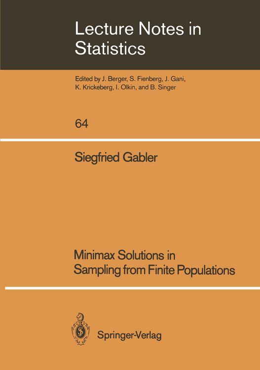 Produktbild: Minimax Solutions in Sampling from Finite Populations