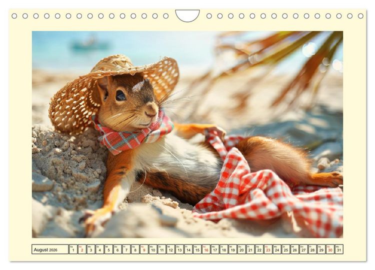 Produktbild: H&ouml;rnchen-Mode in der Natur. Niedliche Eichh&ouml;rnchen auf trendiger Mission (Wandkalender 2026 DIN A4 quer), CALVENDO Monatskalender