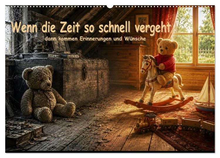 Produktbild: Wenn die Zeit so schnell vergeht,.... dann kommen Erinnerungen und W&uuml;nsche. (Wandkalender 2027 DIN A2 quer), CALVENDO Monatskalender