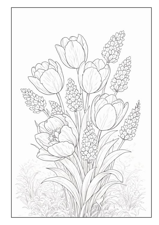 Produktbild: Blumen Malbuch f&uuml;r Erwachsene mit 50 sch&ouml;nen Ausmalmotiven