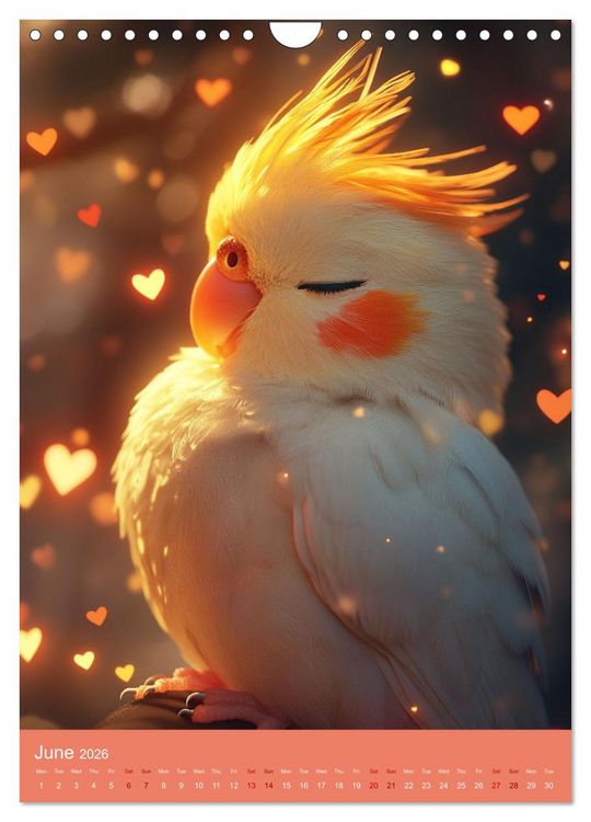 Produktbild: Cockatiel Chirpy Moments (Wall Calendar 2026 DIN A4 portrait), CALVENDO 12 Month Wall Calendar