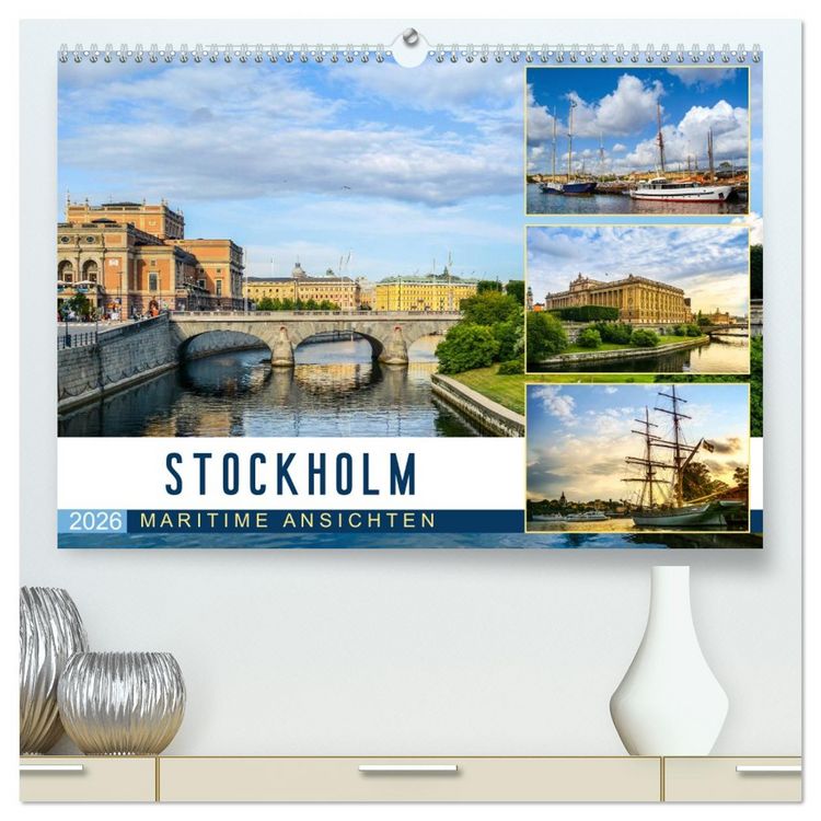 Produktbild: Stockholm - Maritime Ansichten (hochwertiger Premium Wandkalender 2026 DIN A2 quer), Kunstdruck in Hochglanz
