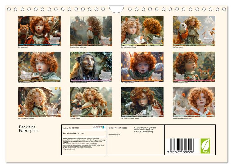 Produktbild: Der kleine Katzenprinz (Wandkalender 2026 DIN A4 quer), CALVENDO Monatskalender