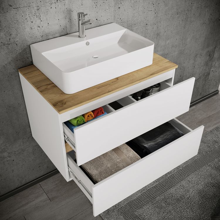 Produktbild: 2 tlg. Badm&ouml;bel-Set mit Waschbecken Cosila-A 80 cm
