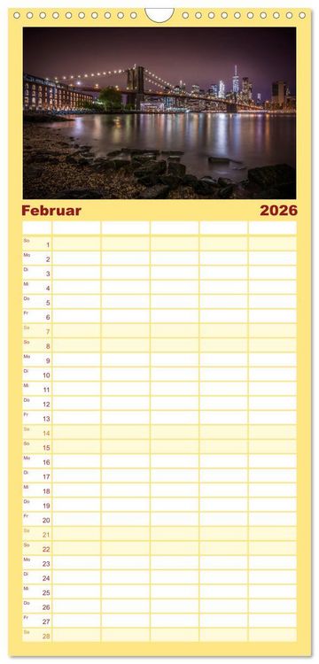 Produktbild: Familienplaner 2026 - NEW YORK CITY Stadt der Superlative mit 5 Spalten (Wandkalender, 21 x 45 cm) CALVENDO