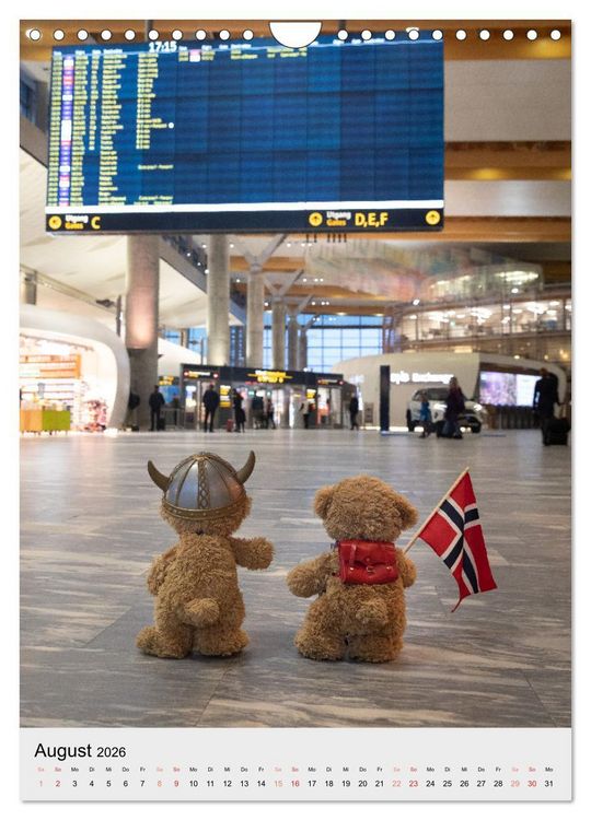 Produktbild: Travelling Teddy liebt es Bunt (Wandkalender 2026 DIN A4 hoch), CALVENDO Monatskalender