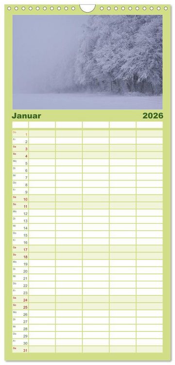 Produktbild: Familienplaner 2026 - Mysterium Wald mit 5 Spalten (Wandkalender, 21 x 45 cm) CALVENDO