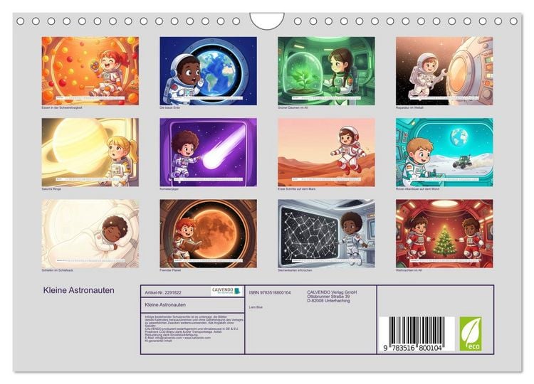 Produktbild: Kleine Astronauten (Wandkalender 2027 DIN A4 quer), CALVENDO Monatskalender