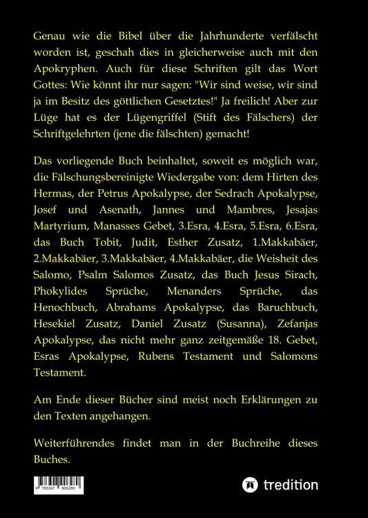 Produktbild: 2.Aufl. Apokryphen - Schriften au&szlig;erhalb der Bibel.