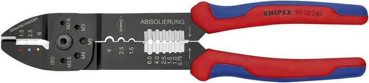 Produktbild: Knipex 97 32 240 Crimpzange Isolierte Kabelschuhe, Isolierte Steckverbinder 1.5 bis 6 mm&sup2;