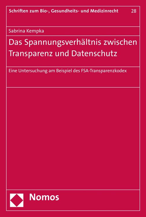 Produktbild: Das Spannungsverh&auml;ltnis zwischen Transparenz und Datenschutz