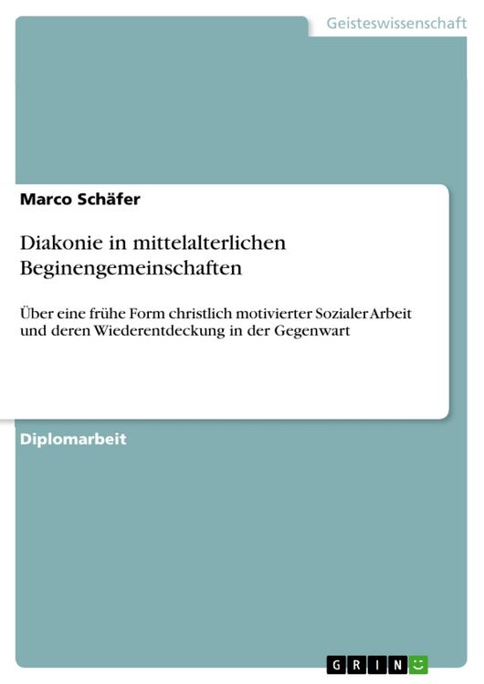 Produktbild: Diakonie in mittelalterlichen Beginengemeinschaften