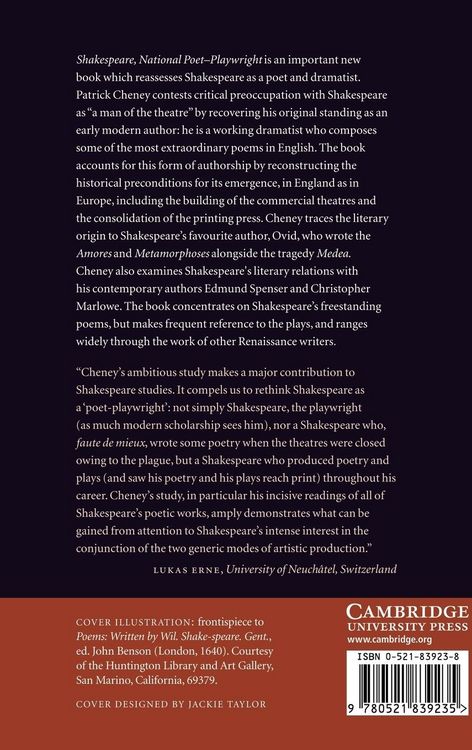 Produktbild: Shakespeare, National Poet-Playwright