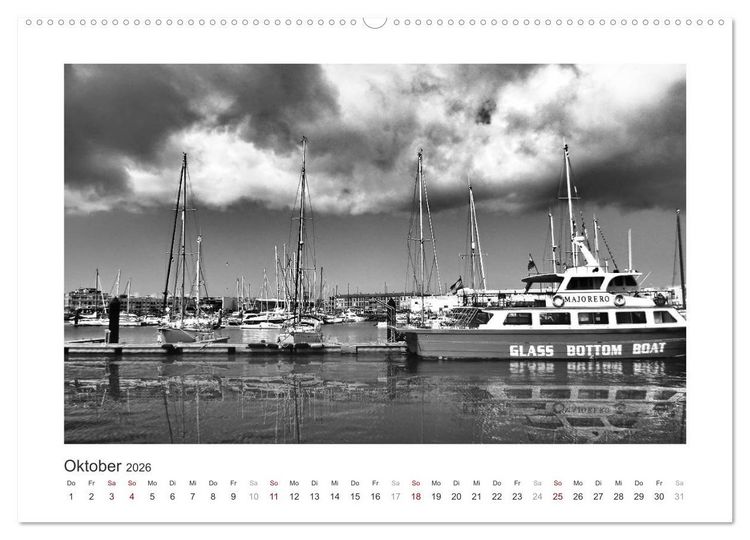 Produktbild: Monochrom Meer (Wandkalender 2026 DIN A2 quer), CALVENDO Monatskalender