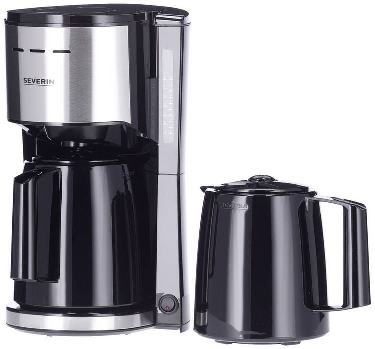 Produktbild: Severin KA 9308 Kaffeemaschine Edelstahl (geb&uuml;rstet), Schwarz Fassungsverm&ouml;gen Tassen=8 Isolierkanne