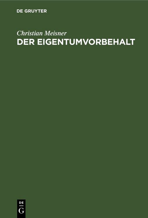 Produktbild: Der Eigentumvorbehalt