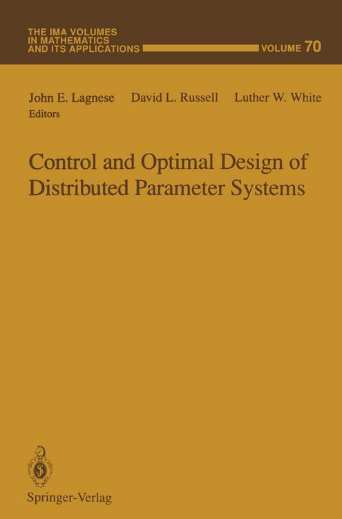 Produktbild: Control and Optimal Design of Distributed Parameter Systems