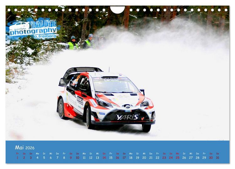 Produktbild: WRC Schweden White Open 2026 (Wandkalender 2026 DIN A4 quer), CALVENDO Monatskalender
