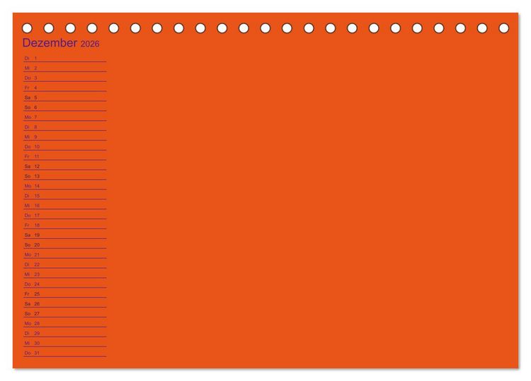 Produktbild: Bastel-Geburtstagskalender orange / Geburtstagskalender (Tischkalender 2026 DIN A5 quer), CALVENDO Monatskalender