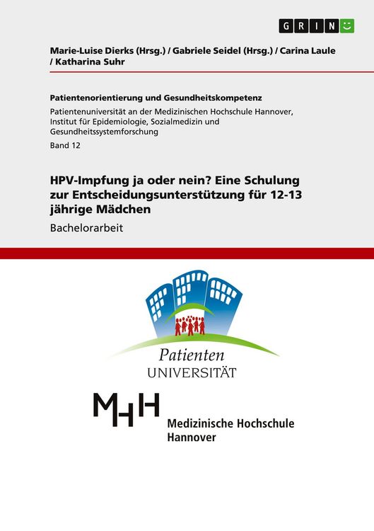 Produktbild: HPV-Impfung ja oder nein? Eine Schulung zur Entscheidungsunterst&uuml;tzung f&uuml;r 12-13 j&auml;hrige M&auml;dchen
