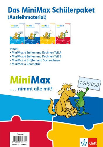 Produktbild: MiniMax 4.Paket f&uuml;r Lernende (4 Themenhefte: Zahlen und Rechnen A, Zahlen und Rechnen B, Gr&ouml;&szlig;en und Sachrechnen, Geometrie) - Ausleihmaterial Klasse 4