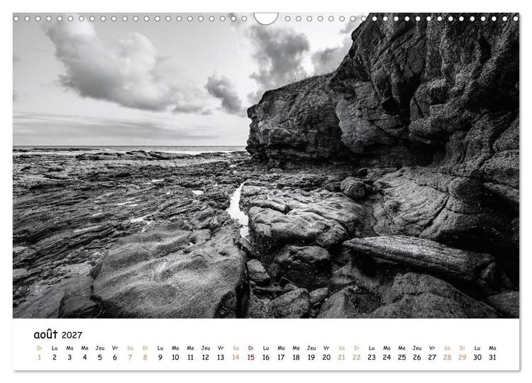 Produktbild: Terres de contraste &ndash; Une ann&eacute;e en monochrome (Calendrier mural 2027 DIN A3 vertical), CALVENDO calendrier mensuel
