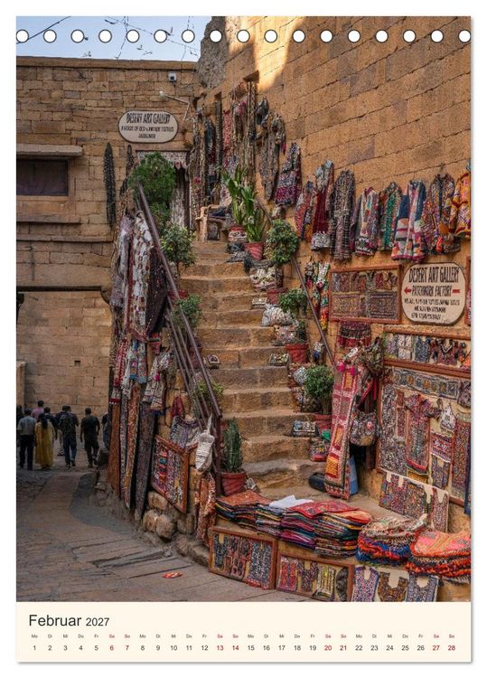 Produktbild: Stra&szlig;enleben in Rajasthan (Tischkalender 2027 DIN A5 hoch), CALVENDO Monatskalender
